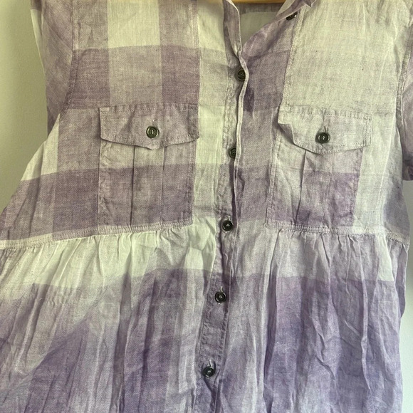 Burberry Girls Cotton Tunic Sz L Ombré Purple Plaid - Picture 7 of 7